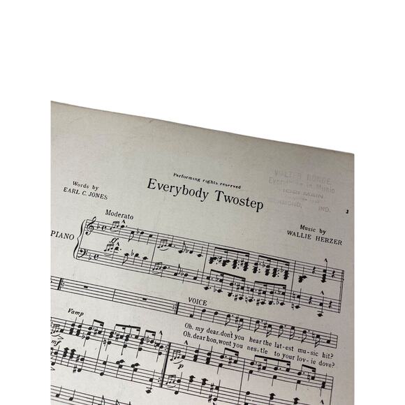 1912 Everybody Two Step Sheet Music Earl C Jones Wallie Herzer A Lucky Hoodoo - Picture 3 of 9